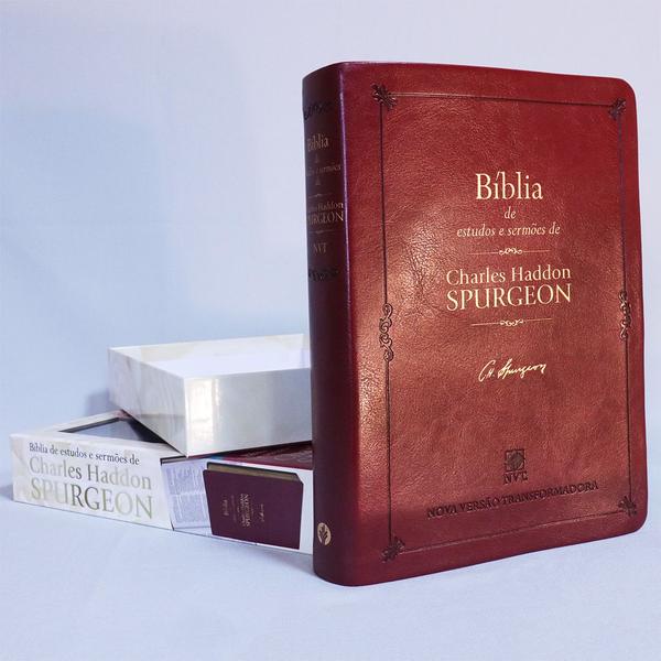 Imagem de Livro - BÍBLIA DE ESTUDOS E SERMÕES DECHARLES H. SPURGEON - Bordô