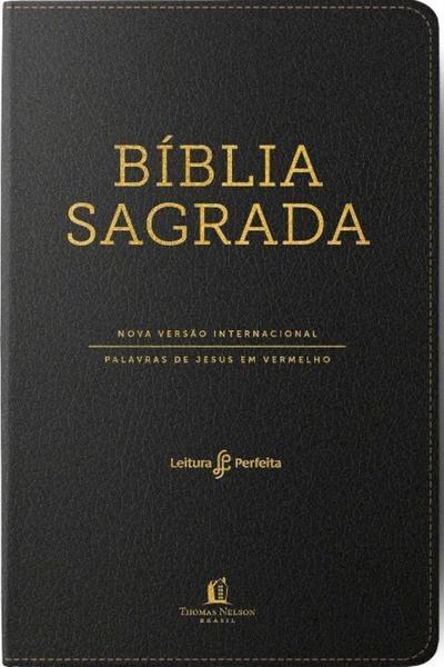 Imagem de Livro Bíblia NVI, Couro Soft, Preto, Letras Vermelhas, Índice de Dedo, Leitura Perfeita