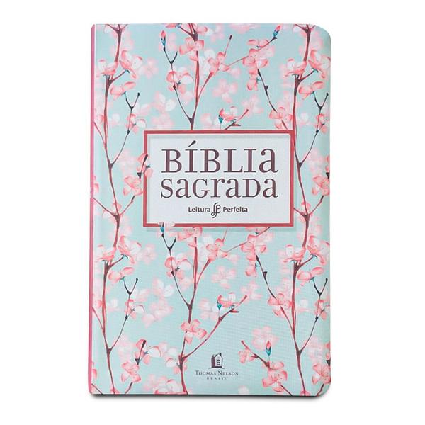 Imagem de Livro - Bíblia NVI, Flexível, Tecido, Cerejeira, Leitura Perfeita