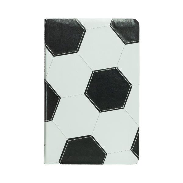 Imagem de Livro - Bíblia NVI Slim, Capa de futebol, Couro-soft preto e branco, Luxo