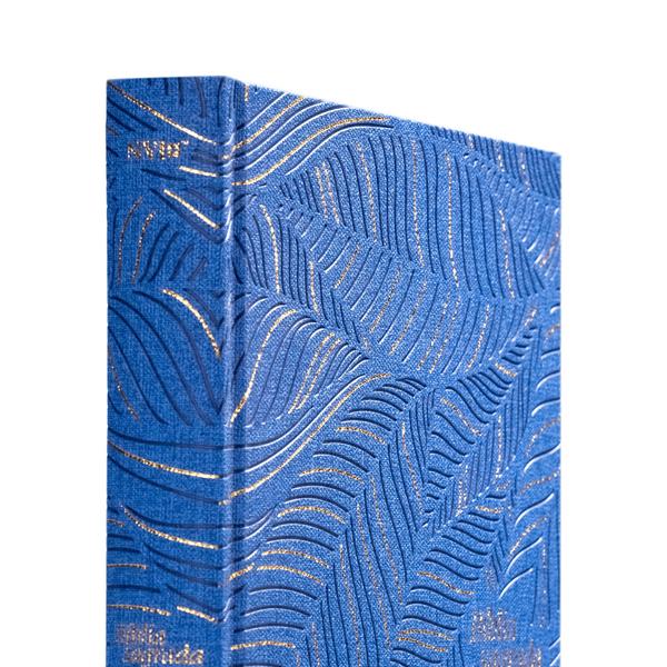 Imagem de Livro - Bíblia Slim NVI, Letra Grande, Couro-soft azul sobre capa dura, Abstrata