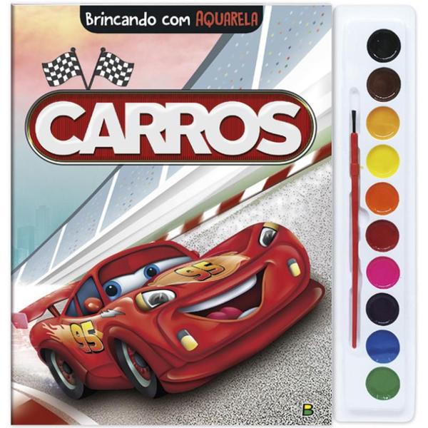 Imagem de Livro Brincando com Aquarela: Carros Crianças Filhos Infantil Desenho História Brasileitura Pintar Colorir Passatempos