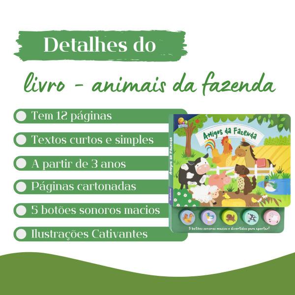 Imagem de Livro Brincando Com Sons - Animais da Fazenda C/ Botões Montesorri Pedagógico - Todolivro