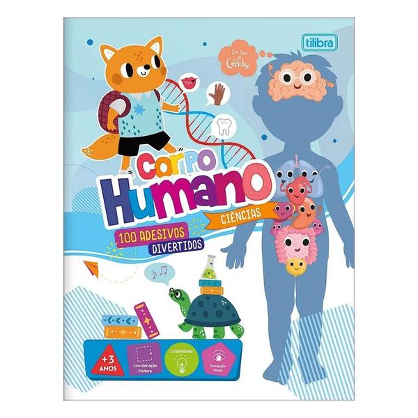 Livro Cartilha Corpo Humano Ciências + De 100 Adesivos Aprender, Brincar e Colorir 32 Páginas Tilibra Imagem de Livro Cartilha Corpo Humano Ciências + De 100 Adesivos Aprender, Brincar e Colorir 32 Páginas Tilibra