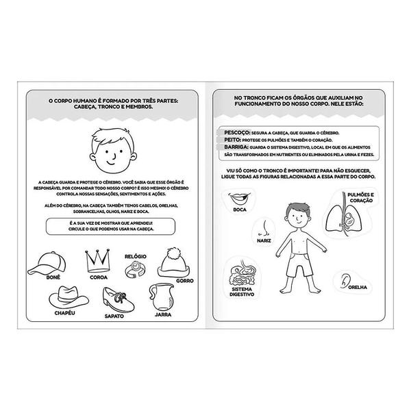 Livro Cartilha Corpo Humano Ciências + De 100 Adesivos Aprender, Brincar e Colorir 32 Páginas Tilibra Imagem de Livro Cartilha Corpo Humano Ciências + De 100 Adesivos Aprender, Brincar e Colorir 32 Páginas Tilibra