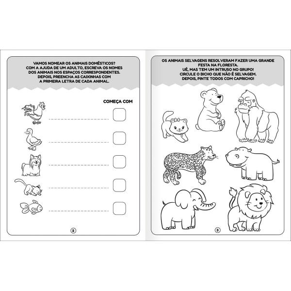 Imagem de Livro Cartilha Para Colorir Pintar Pedagógico Infantil De Aprender Criativo + de 100 Adesivos Divertidos Tilibra