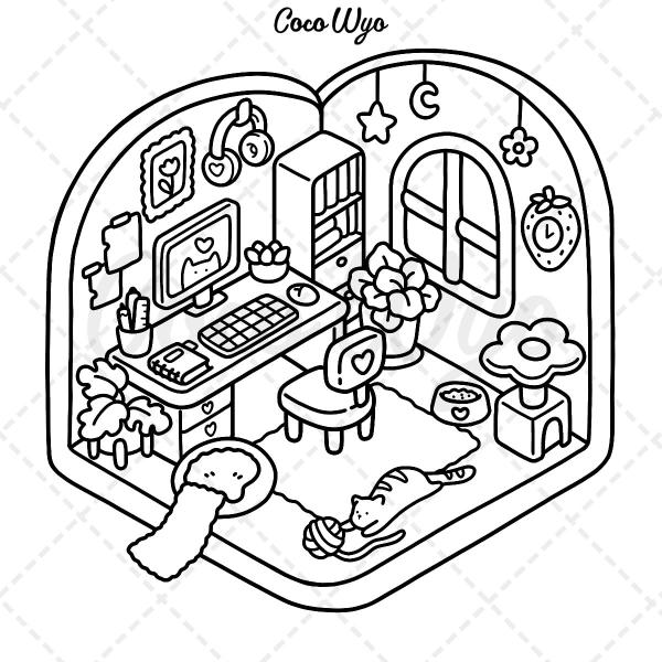 Imagem de Livro de colorir Coco Wyo LLC Little Corner Cozy Spaces