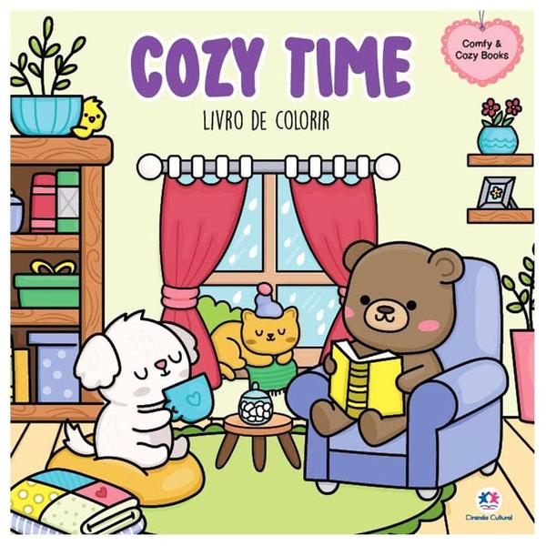 Imagem de Livro De Colorir Cozy Time Books Para Relaxamento +36 Lápis de Cor 