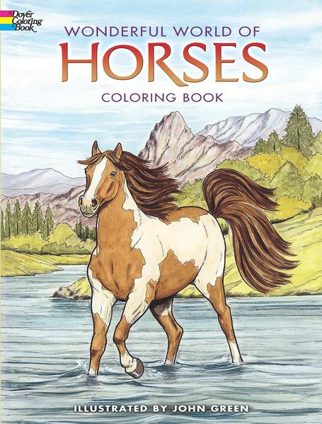 Imagem de Livro de colorir Dover Wonderful World of Horses