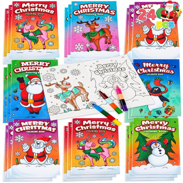 Imagem de Livro de colorir JOYIN Christmas 24 unidades para crianças de 4 a 8 anos