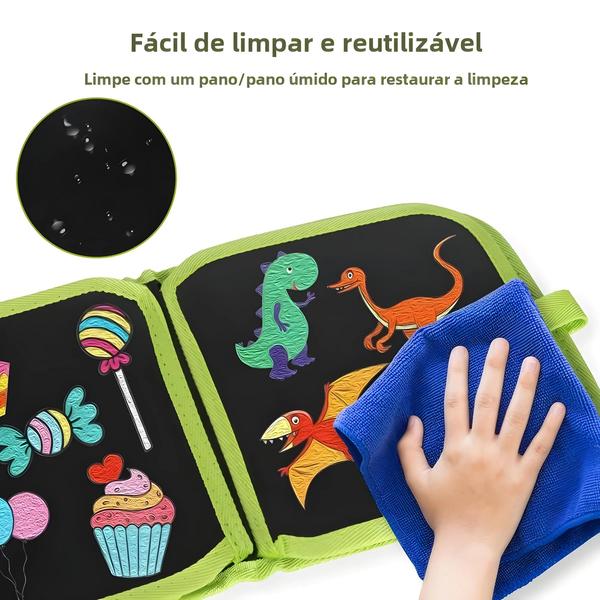 Imagem de Livro de Doodle Apagável Reutilizável com Canetas Mágicas - Brinquedo Educativo