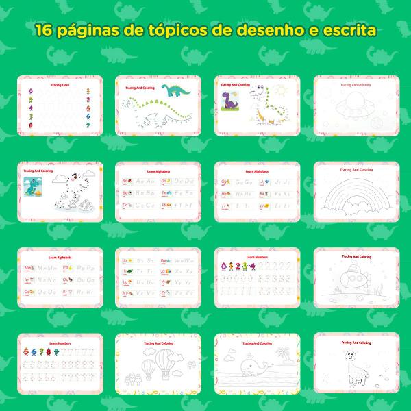 Imagem de Livro de Montessori Sensorial Atividades de Aprendizado em Inglês Para Crianças Caderno Cards 16 temas