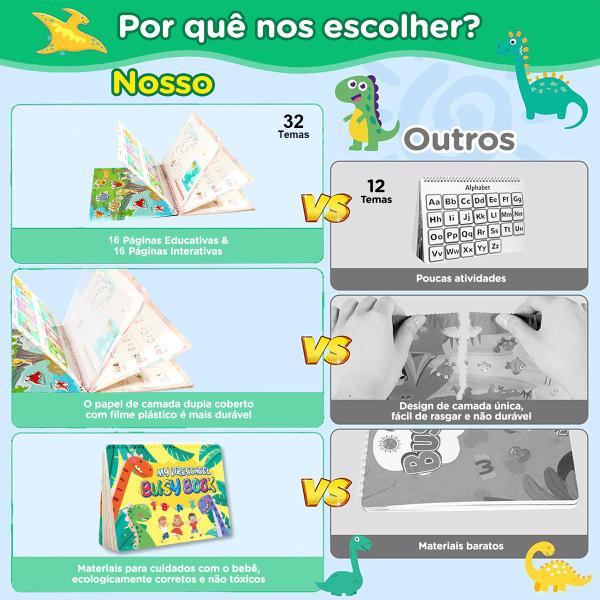 Imagem de Livro de Montessori Sensorial Atividades de Aprendizado em Inglês Para Crianças Caderno Cards 16 temas