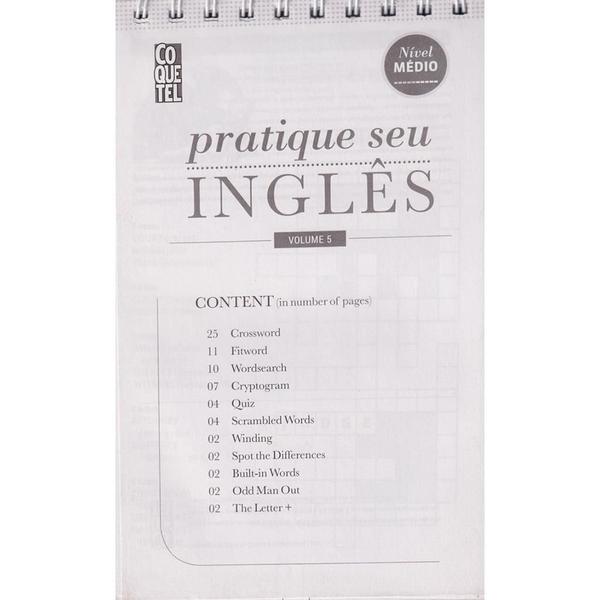 Imagem de Livro de Passatempo Coquetel Inglês Crossword Espiral