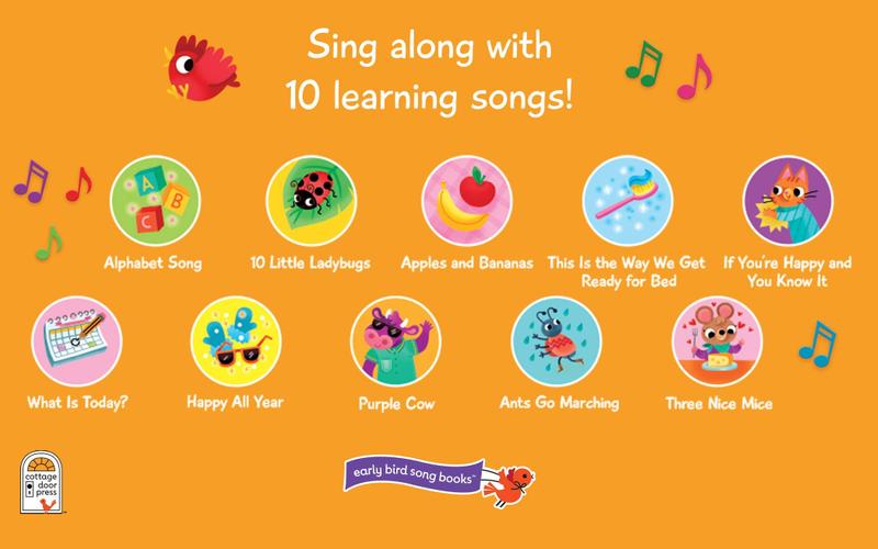 Imagem de Livro de som Cottage Door Press ABC e 123 Learning Songs