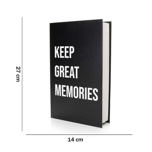 Imagem de Livro Decorativo de Papel "Keep Great Memories" Preto 27x14x5cm - D'Rossi