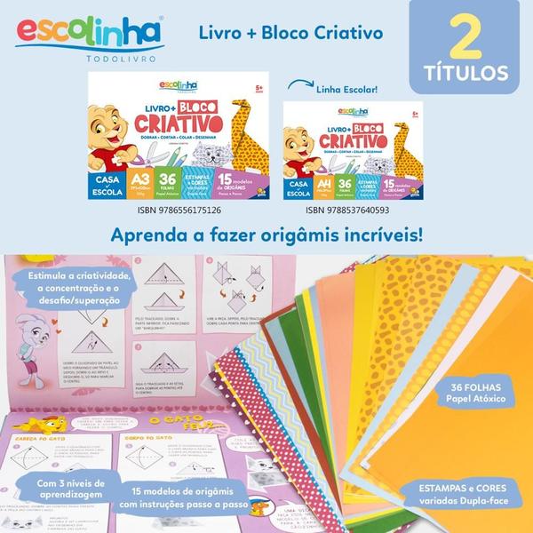 Imagem de Livro - Escolinha Livro+A4 Bloco Criativo (Origami)