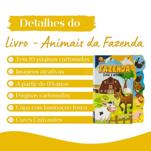 Imagem de Livro Espie e Aprenda: Animais da Fazenda Montessori - Todolivro