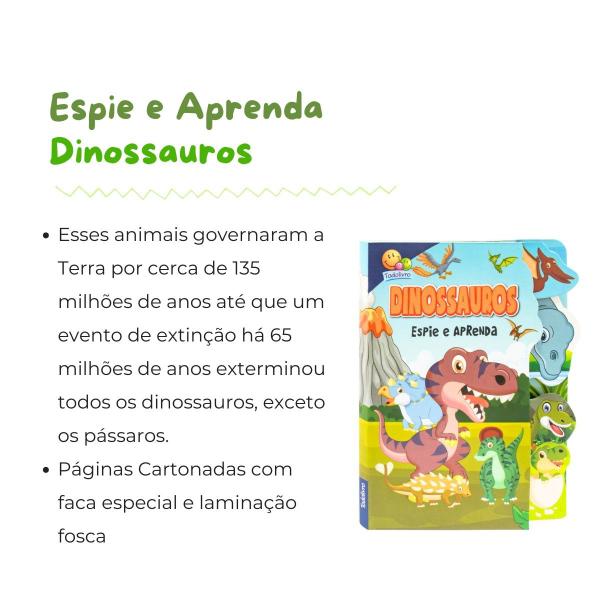 Imagem de Livro Espie e Aprenda: Mundo dos Dinossauros Montessori Sensorial - Todolivro