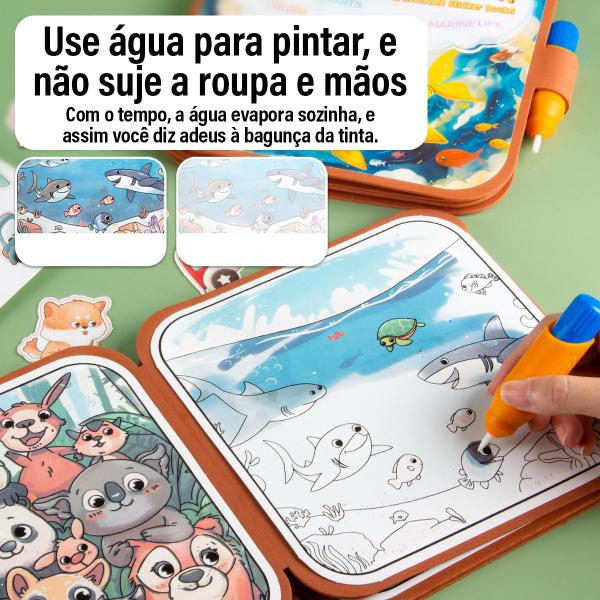 Imagem de Livro Infantil Educativo de Pintar Mágico Montessori Sensorial Brinquedos Infantil Livro de Pintura Desenho para Colorir