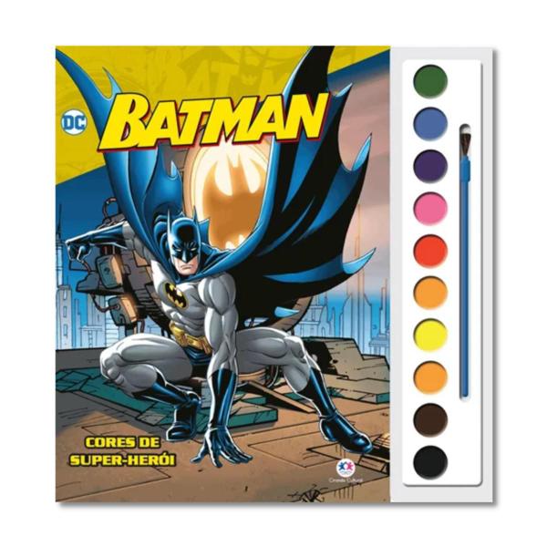 Imagem de Livro Infantil Para Criança Colorir Com Pincel Batman