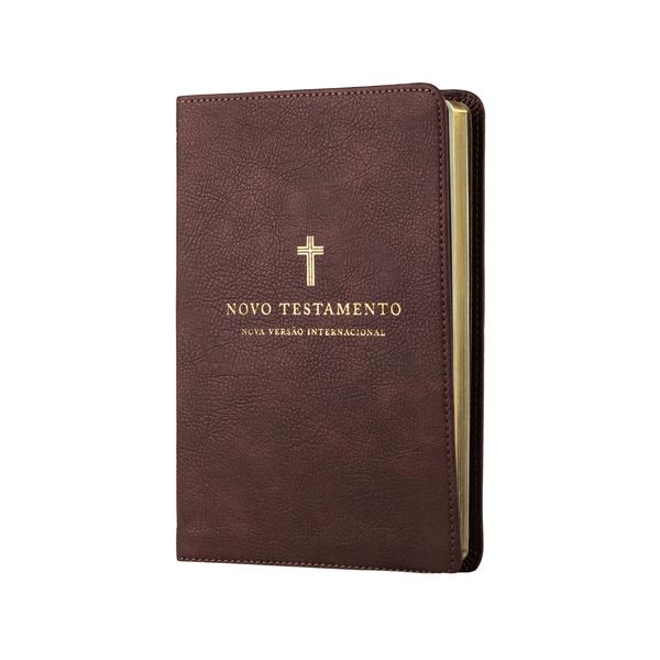 Imagem de Livro - Novo Testamento, NVI, Couro Soft, Cruz Marrom, Leitura Perfeita