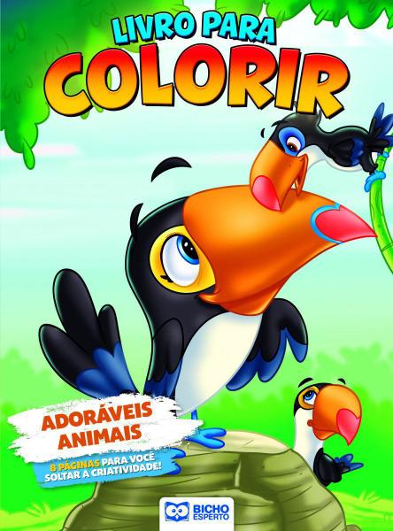 Imagem de Livro Para Colorir Animais Da Floresta - Adoráveis Animais - Bicho Esperto