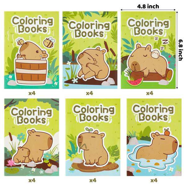 Imagem de Livro para Colorir Capybara Bzaber - 24 Desenhos Fofos para Crianças