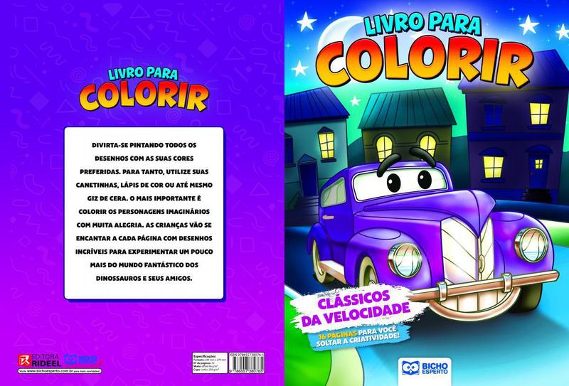 Imagem de Livro Para Colorir Máquinas Radicais - Clássicos da Velocidade - Bicho Esperto