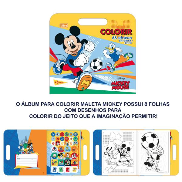 Imagem de Livro para Colorir Mickey Álbum Maleta C/ Adesivos Tilibra