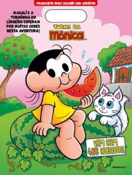 Imagem de Livro para Colorir Turma da Mônica Prancheta com Adesivos Magali