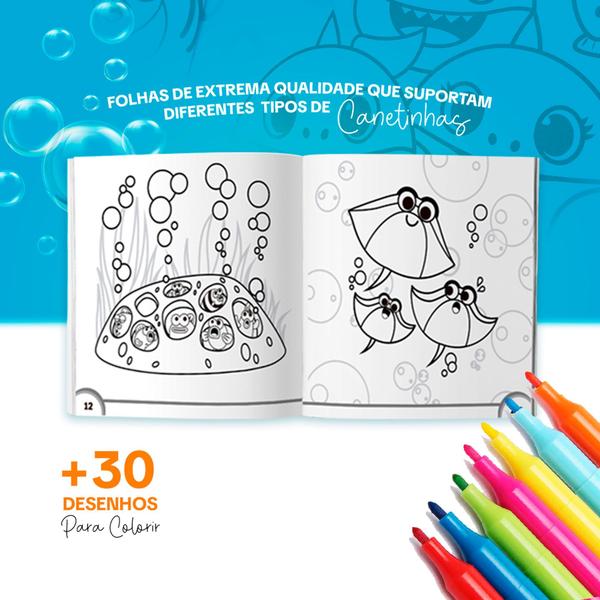 Imagem de Livro Para Pintar Colorir Desenhar Disney Lilo Stitch Minnie Frozen Baby Shark Divertidamente