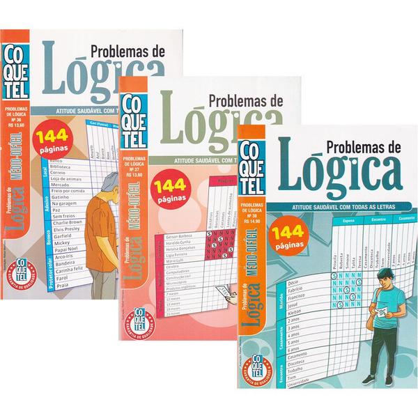 Imagem de Livro Passatempos Coquetel Problemas de Lógica 144 Páginas