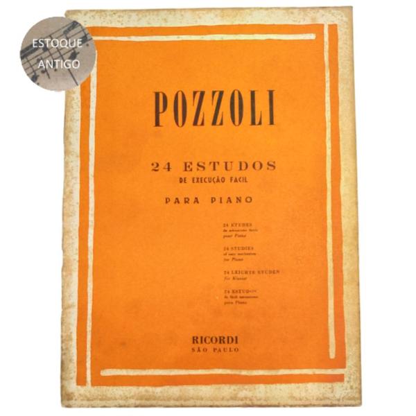 Imagem de Livro pozzoli 24 estudos de execução facil para pianio (estoque antigo)