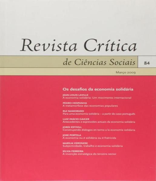 Imagem de Livro Revista Critica De Ciencias Sociais - Vol 84 - Almedina