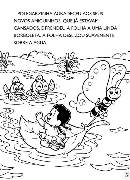 Imagem de Livro - Turma da Mônica Clássicos Ilustrados para Colorir A Polegarzinha