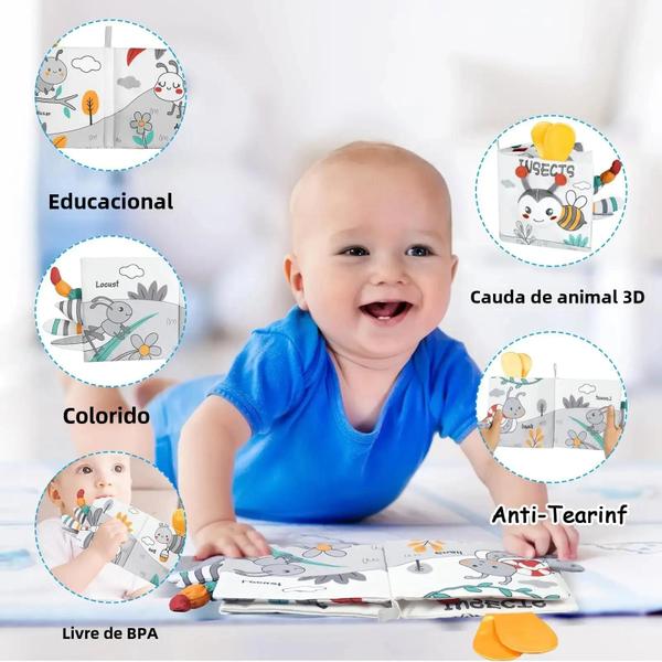 Imagem de Livros De Bebê De Pano Crinkle Com Sensação De Toque 3D Macio Para Bebês E Crianças Presentes De