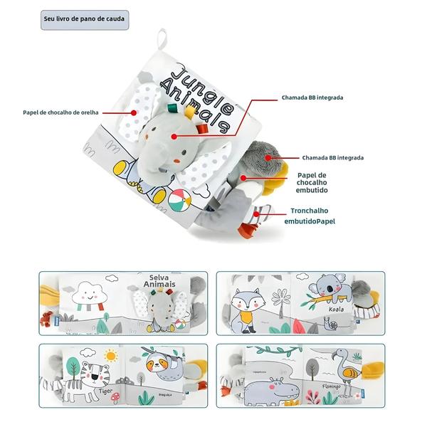 Imagem de Livros de Toque 3D para Bebês - Montessori, Alto Contraste e Sensorial