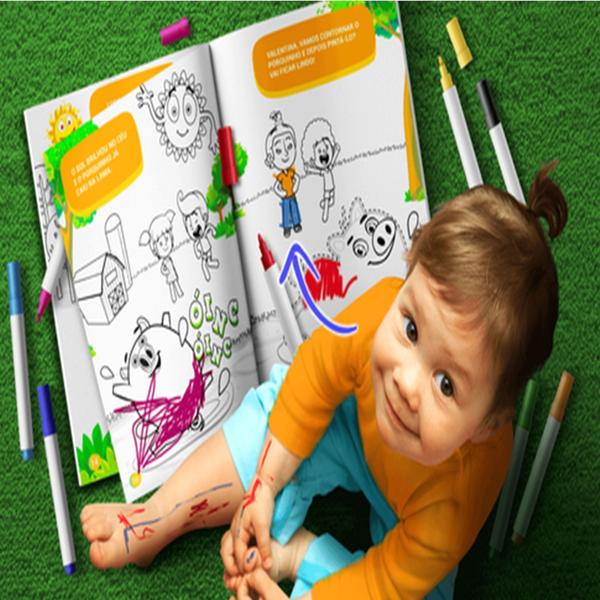 Imagem de Livros infantis para aprender inglês e pinturas kit 2 und