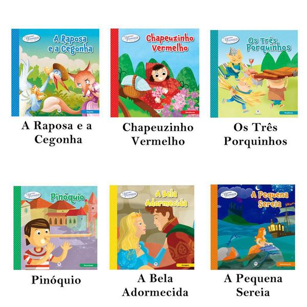 Imagem de Livros Três Porquinhos Pinóquio A Raposa e a Cegonha kit 6 und