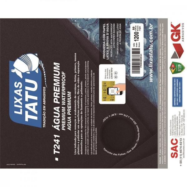 Imagem de Lixa Dagua Tatu  150 Hidrolix  T24501500050 . / Kit C/ 50