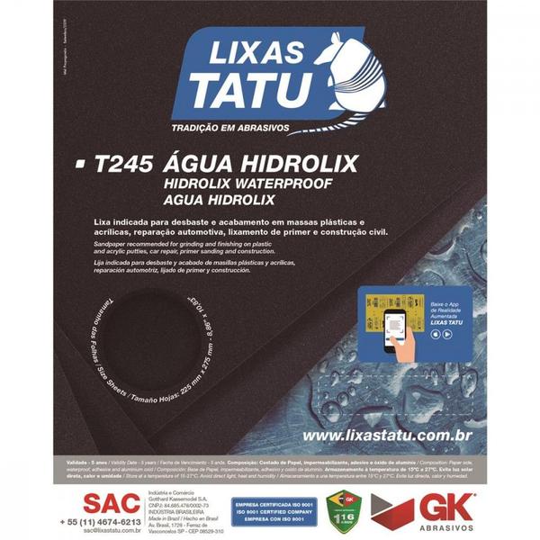 Imagem de Lixa Dagua Tatu  220 Hidrolix  T24502200050 ./ Kit Com 50