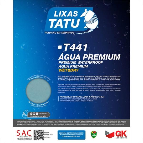 Imagem de Lixa Dagua Tatu 3000 Premium - Kit C/50