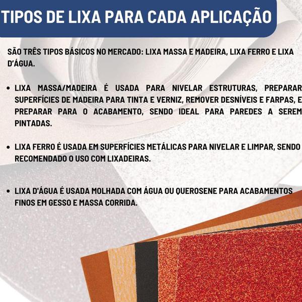 Imagem de Lixa De Ferro Remoção Ferrugens Pintura Grãos Cascalhos 40 60 100 120 150 180 220 Tigre 5 Unidades