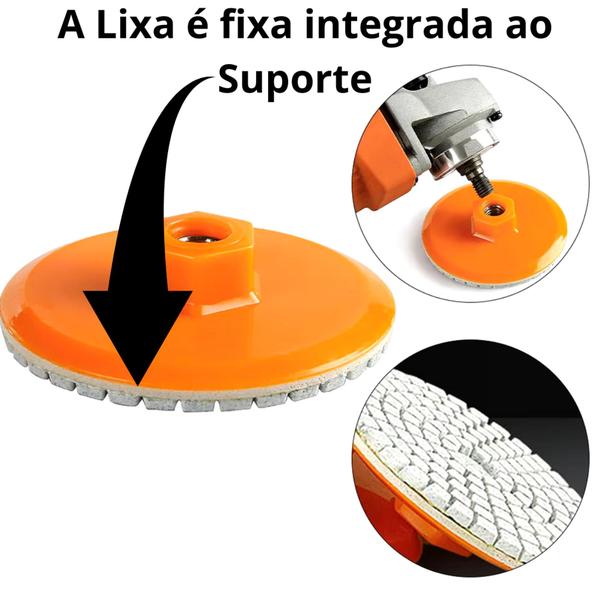 Imagem de Lixa Diamantada Integrada para Acabamento Polimento de Mármore Porcelanato Granito