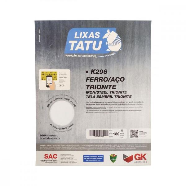 Imagem de Lixa Ferro Tatu 180 Trionite  K29601800025 . / Kit C/ 25