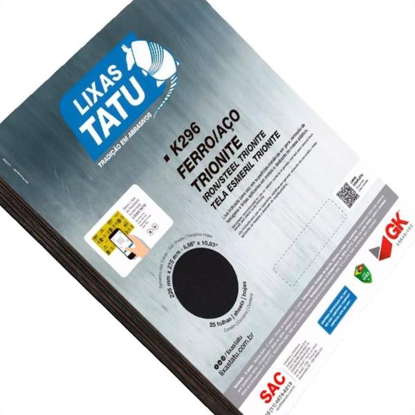 Imagem de Lixa Ferro Tatu 50 - Pacote Com 25 Folhas - Kit C/25 Folhas