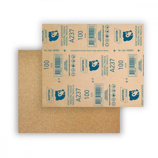 Imagem de Lixa Madeira Norton 100 A237 5539503044 - Kit C/50