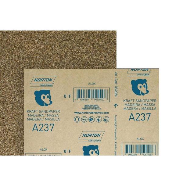 Lixa Madeira Norton 100 ./ Kit Com 50 Folhas Imagem de Lixa Madeira Norton 100 ./ Kit Com 50 Folhas