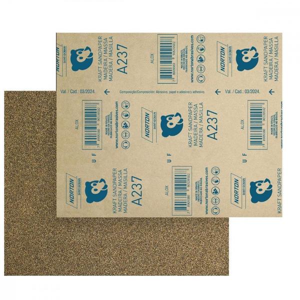 Lixa Madeira Norton 100 ./ Kit Com 50 Folhas Imagem de Lixa Madeira Norton 100 ./ Kit Com 50 Folhas